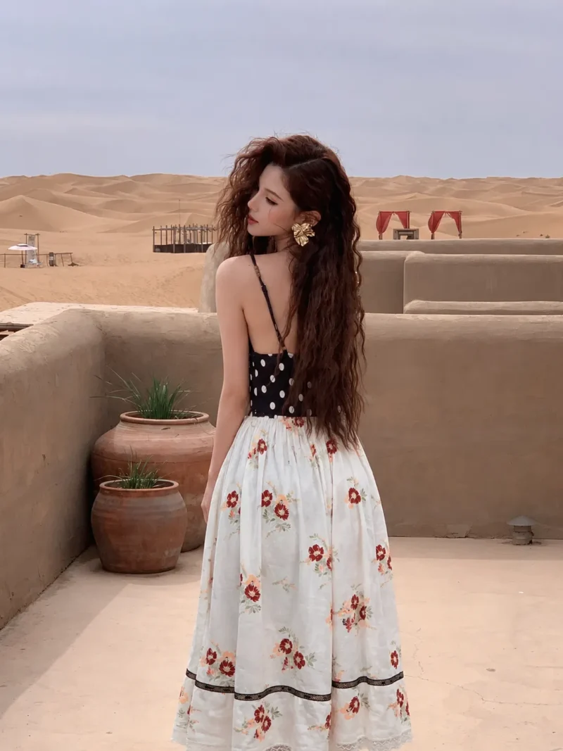 Prada Floral Embroidered Lace Trim Midi Skirt